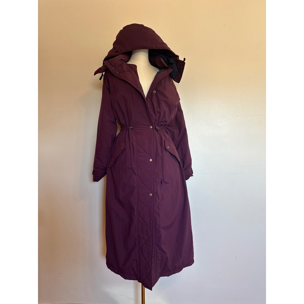 Vintage 90s L.L. Bean Plum Full Length Goose Down Parka Coat Gorpcore Size M